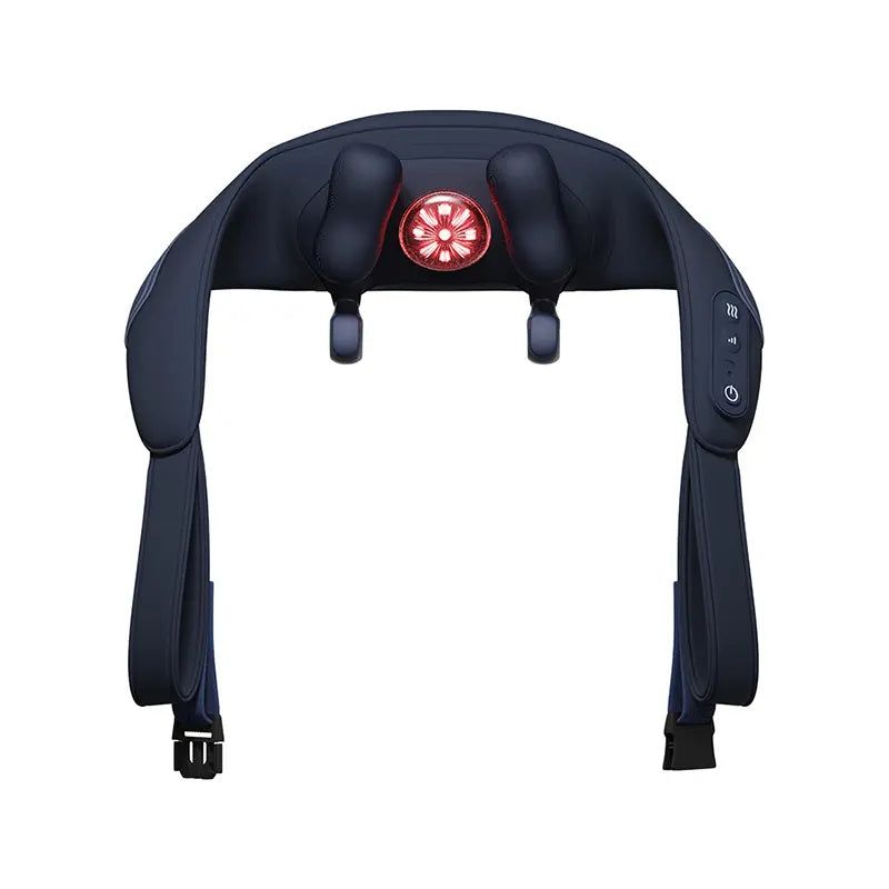 Deskmend navy neck and shoulder shiatsu massager with heat, front view