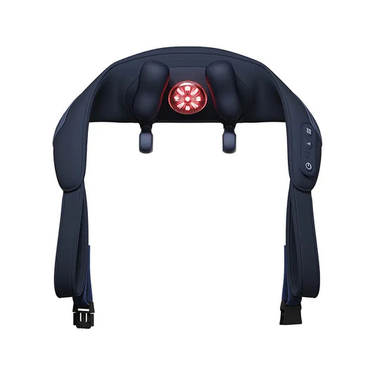 Deskmend navy neck and shoulder shiatsu massager with heat, front view
